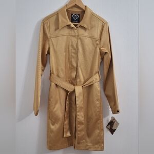 NWT XOXO VINTAGE Gold Trench Coat